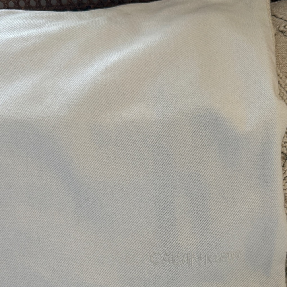 Calvin Klein Cream Pillow Cover with Navy Stripes - Picture 4 of 8